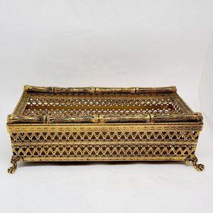 Retro Goldtone Tissue Box Holder